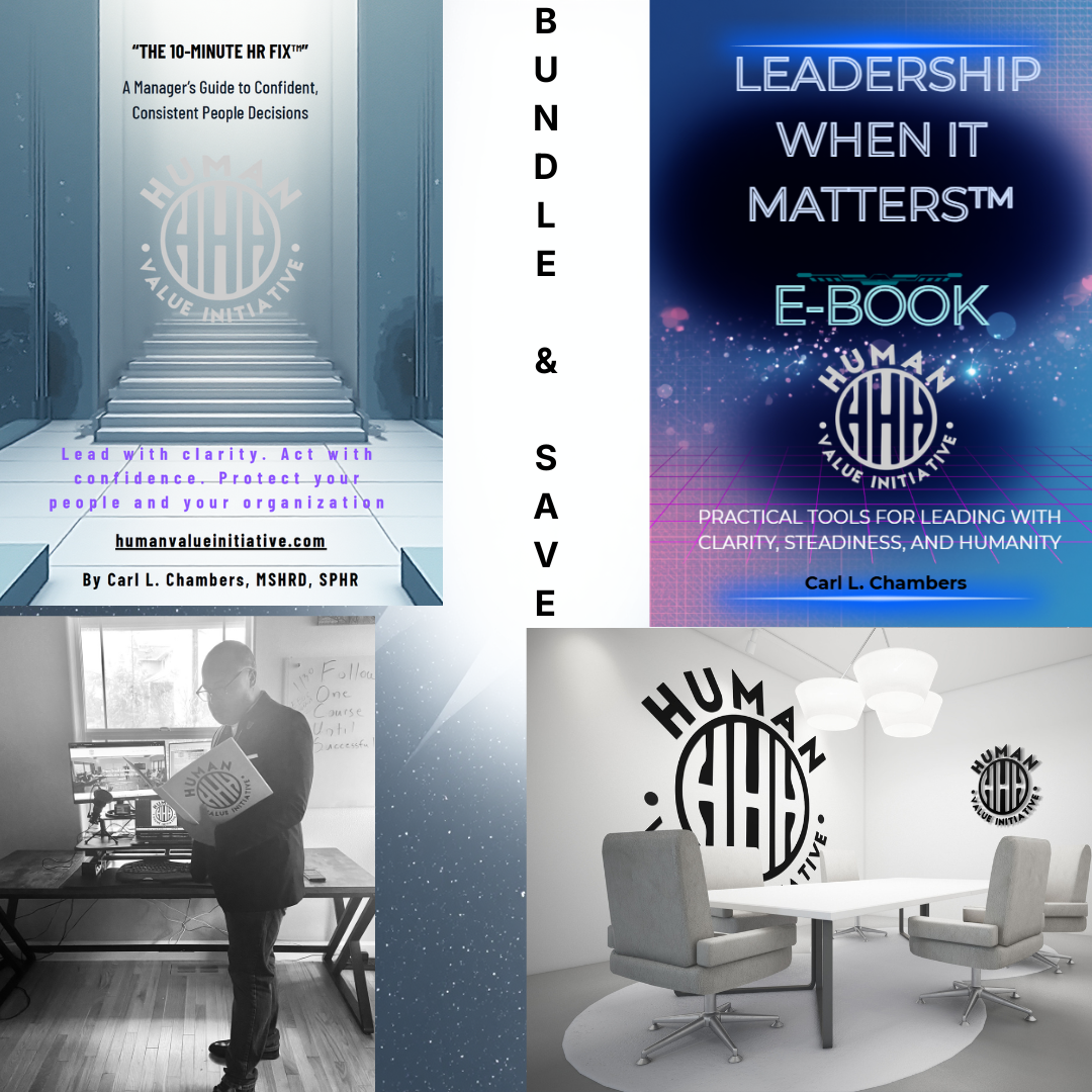 Human Value Initiative Leadership Bundle (HR 10-Minute Fix Manager's Guide, Leadership E-Book, Free 1 on 1 Coaching Session