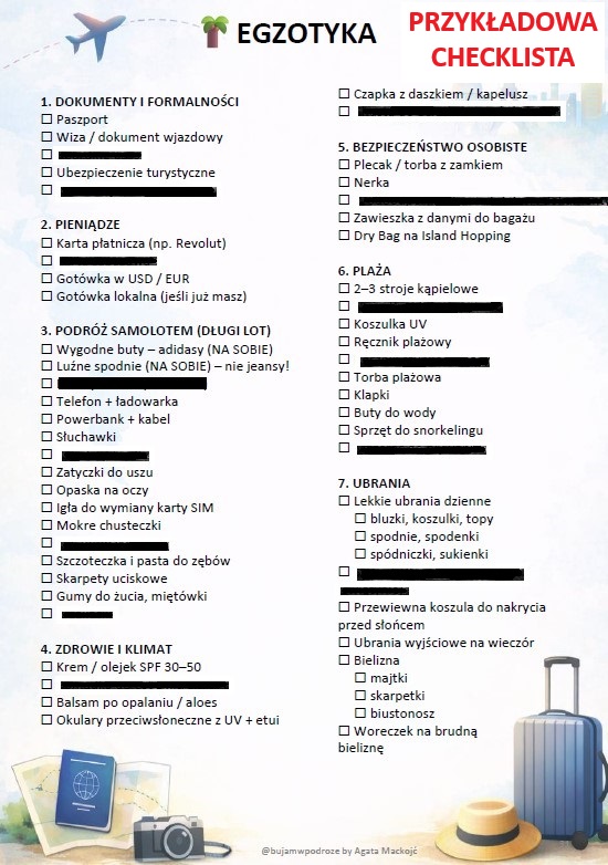 CHECKLISTA NA TREKKING