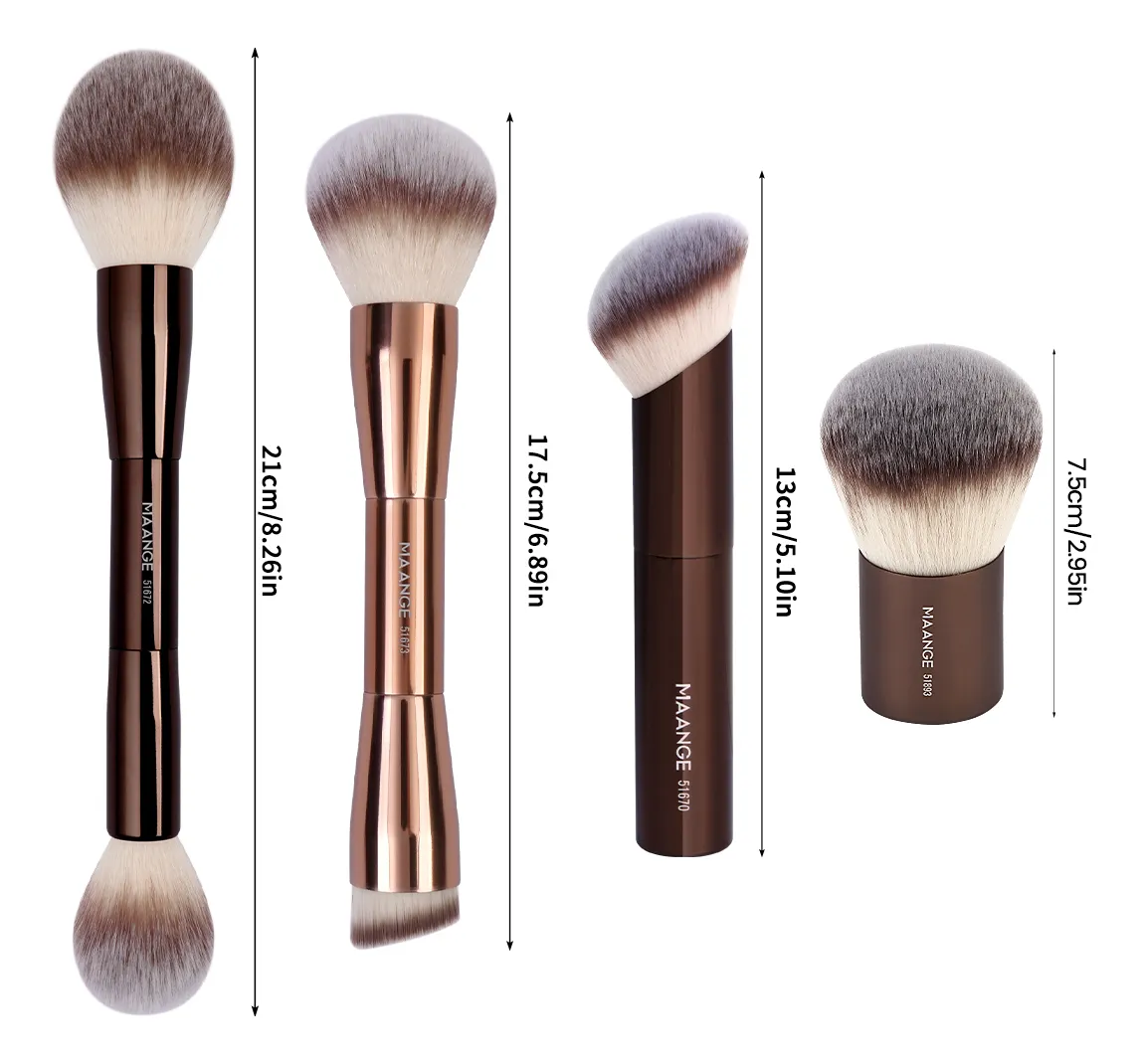 Set De Brochas Maquillaje Profesional Alto Nivel 4pcs