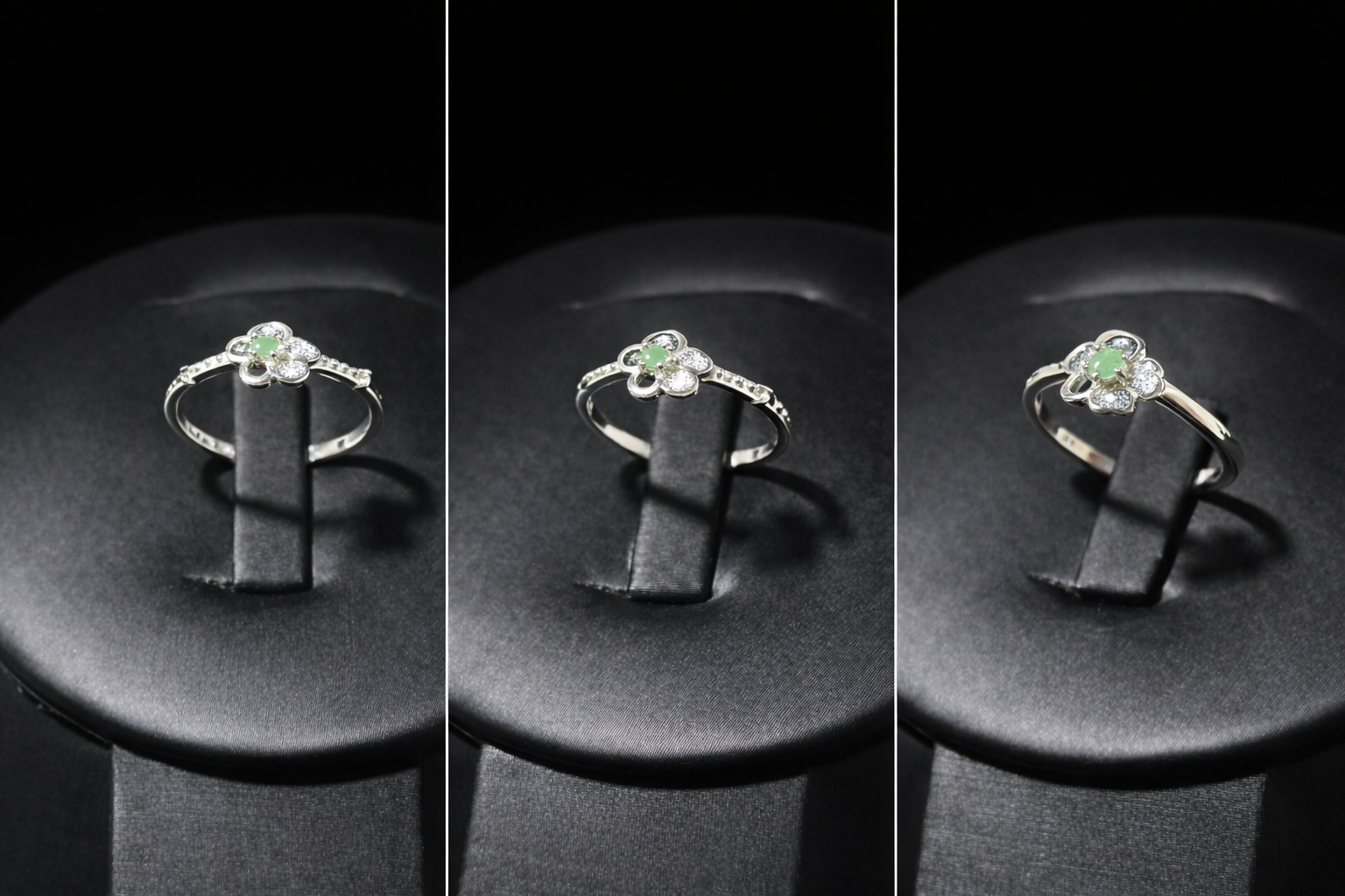 Anillo de plata con piedra con esmeralda