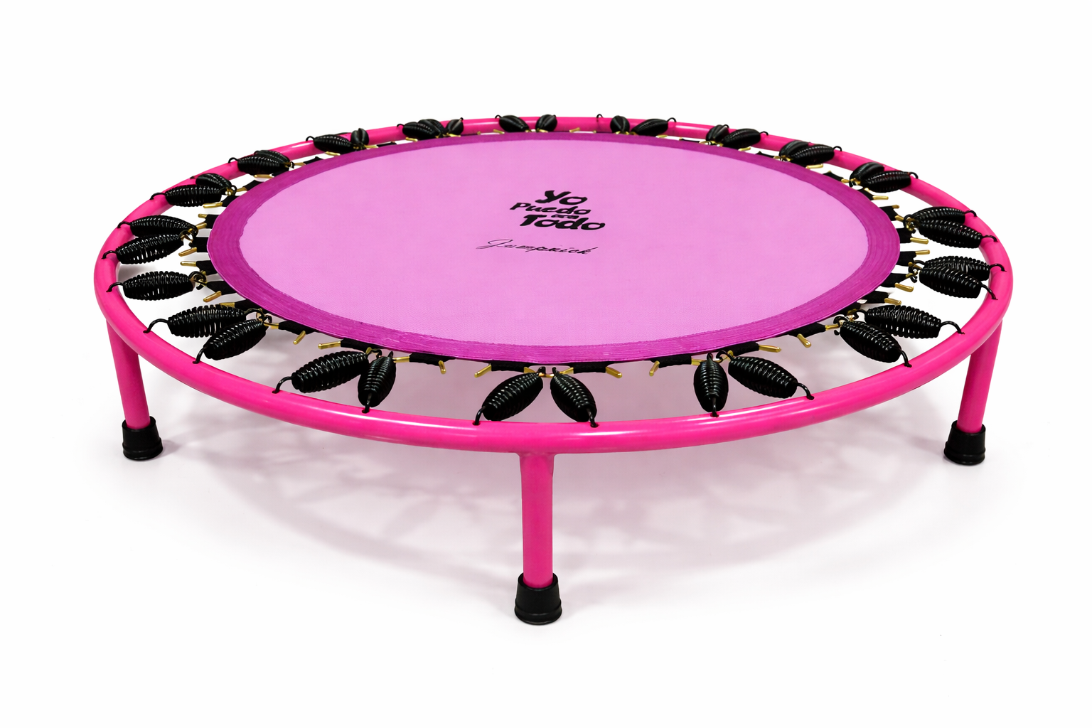 Mini Trampolín Profesional JumpVick  Rosa con Resortes de Barril Pavonados