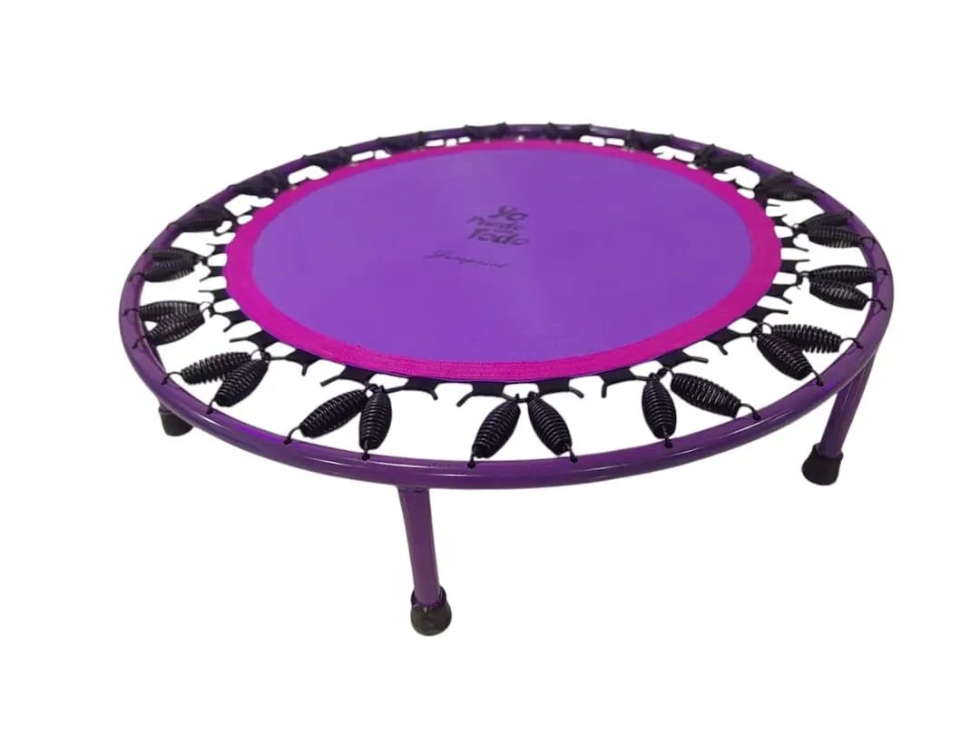 Mini Trampolín Profesional JumpVick – Morado con Resortes de Barril Pavonados
