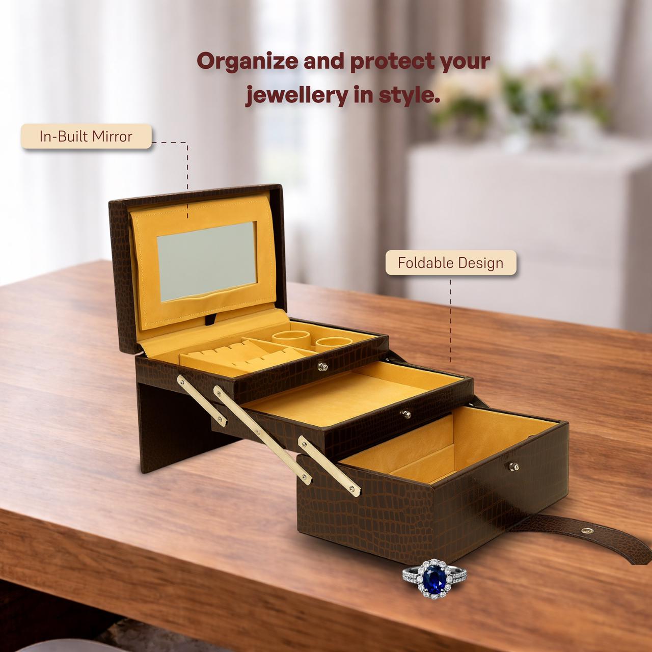 RAVARI Premium Leather Jewellery Box 