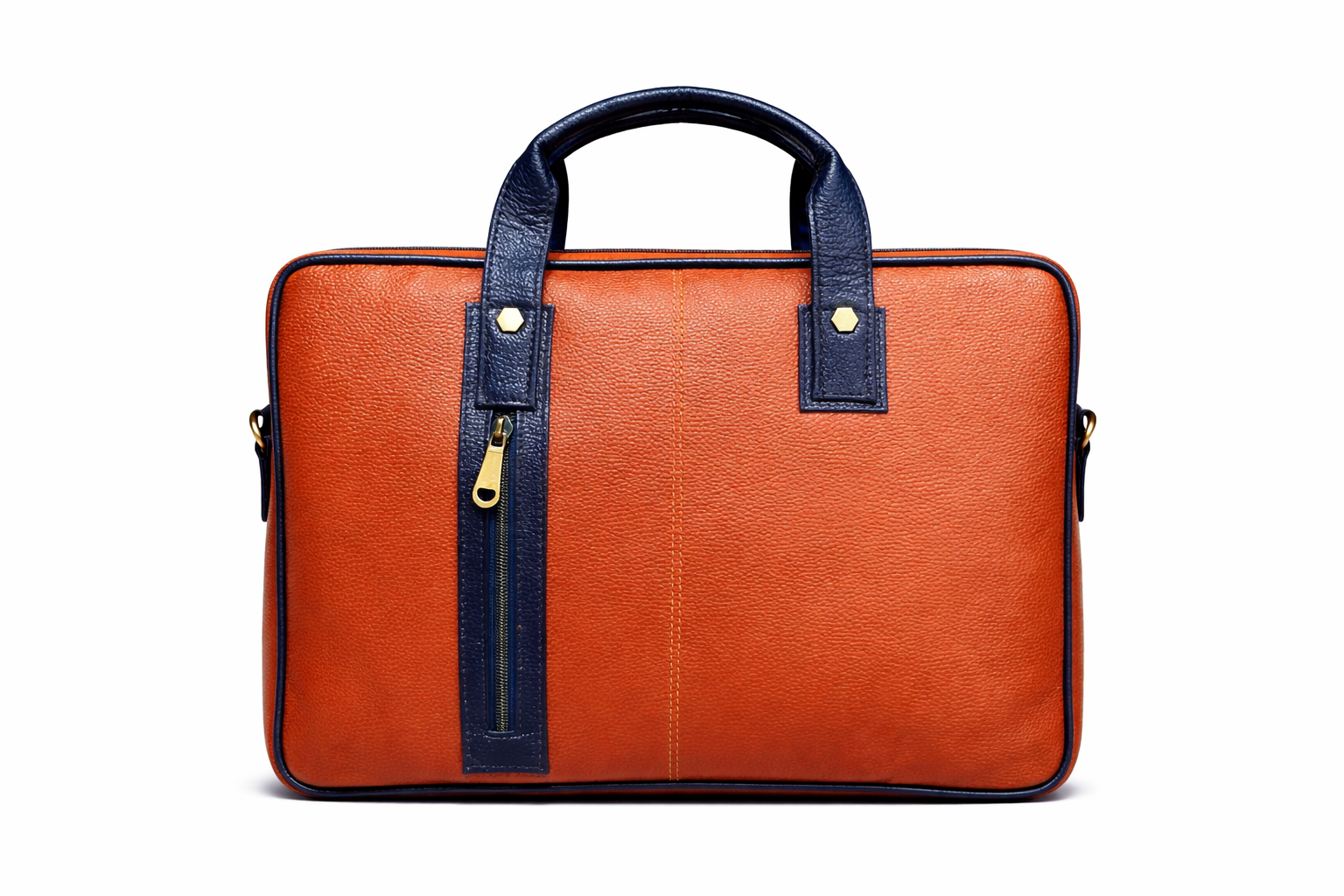  RAVARI Executive Leather Laptop Case | Structured Business Briefcase with Organizer Pockets & Shoulder Strap