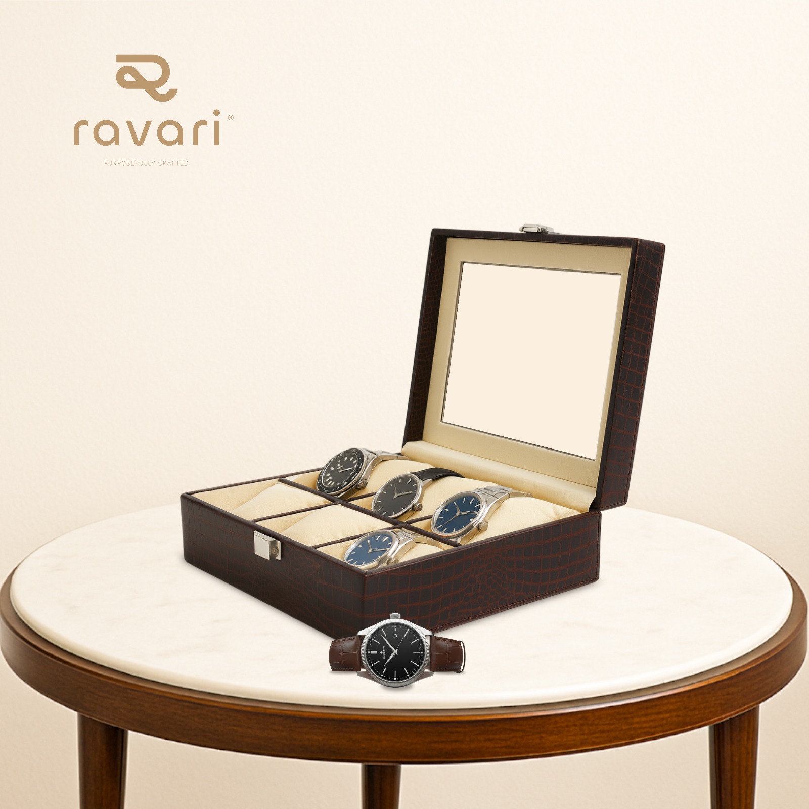 RAVARI Men's and Women's Watch Box Holder 