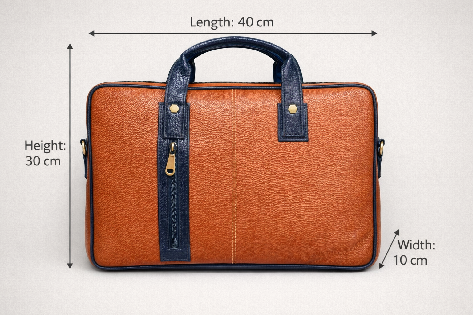  RAVARI Executive Leather Laptop Case | Structured Business Briefcase with Organizer Pockets & Shoulder Strap