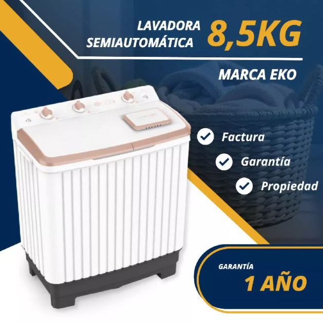 Lavadora semiautomática 8,5 kg