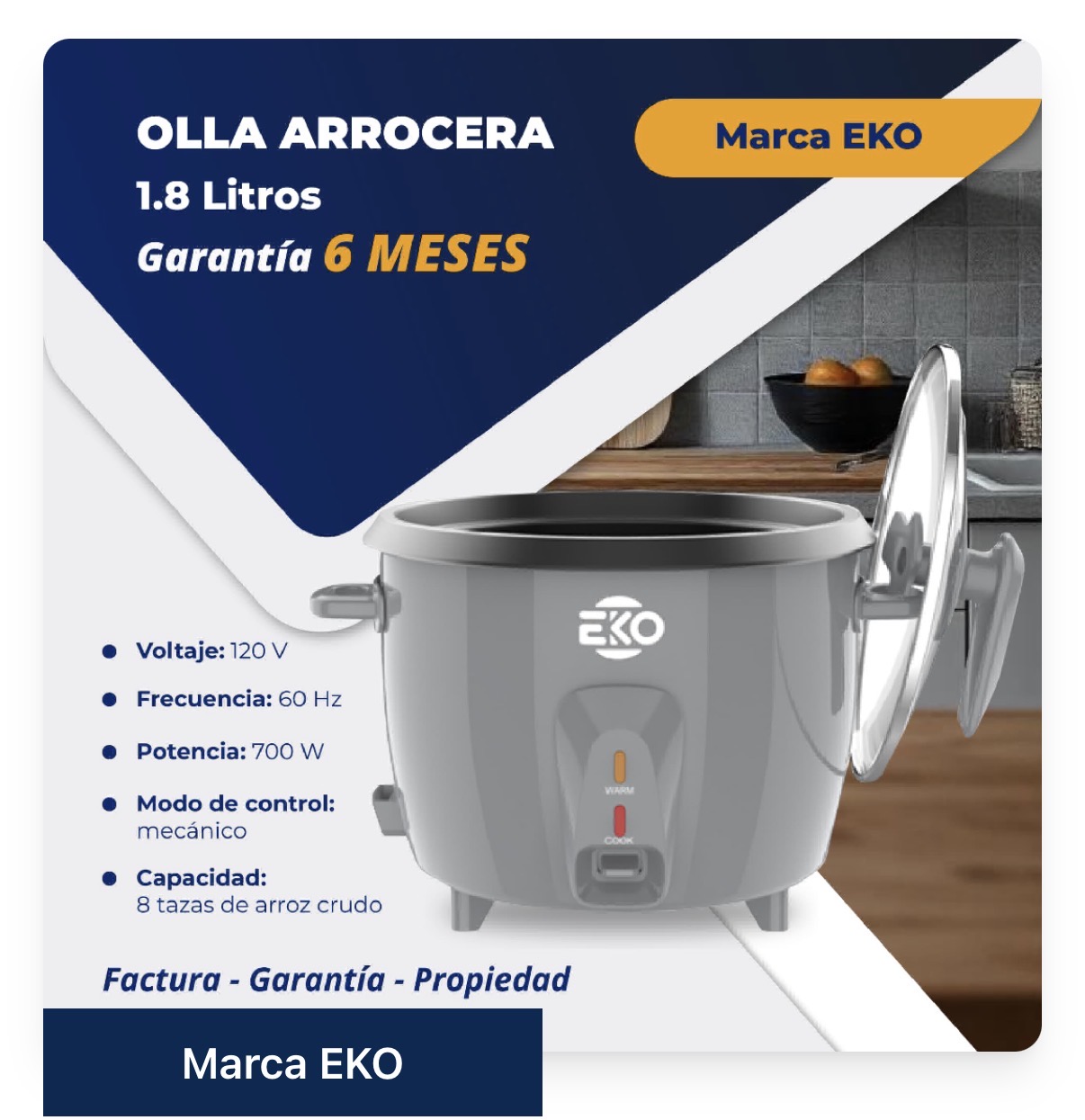 Olla Arrocera 1.8 Litros