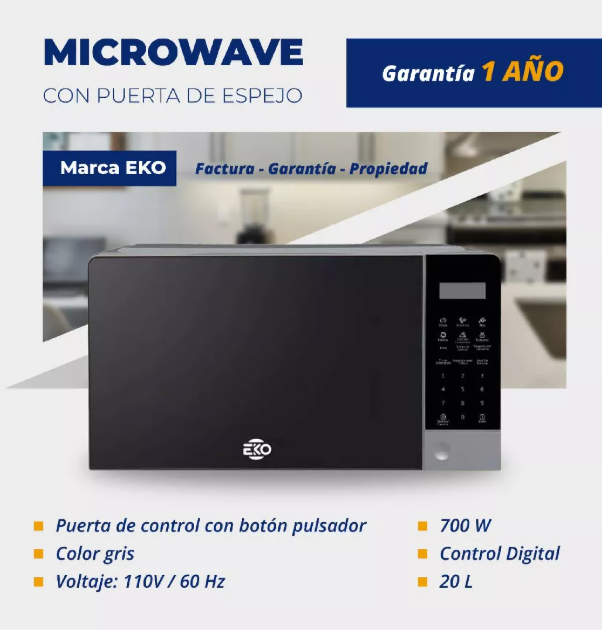 Microondas con puerta de espejo