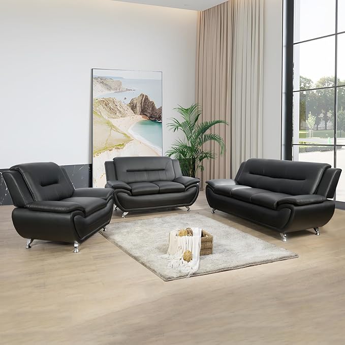 Juego de sofás cuero sintetico/ faux-leather
