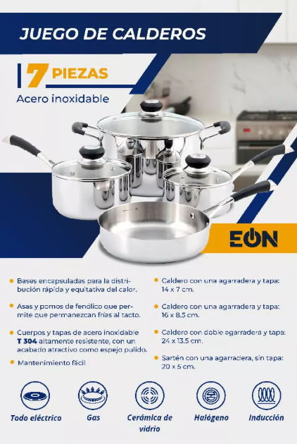 Juego de Calderos de 7 piezas