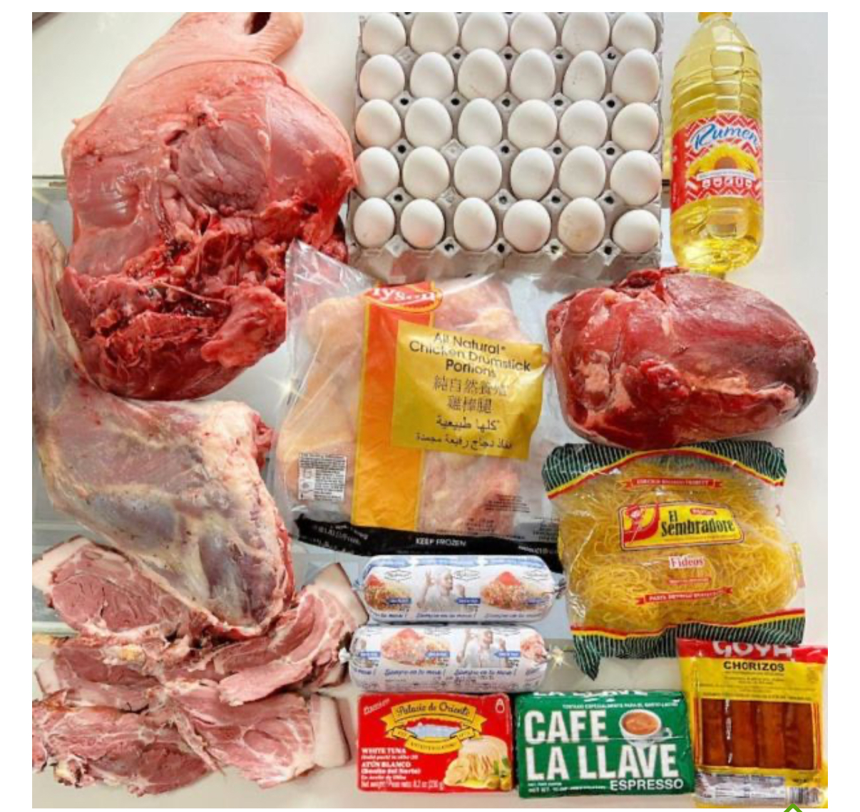 Paquete surtido de alimentos