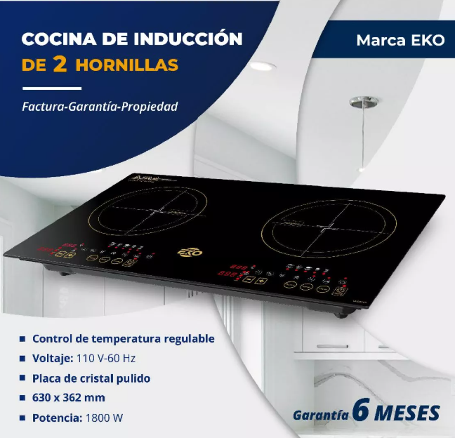 Cocina de inducción de 2 hornillas