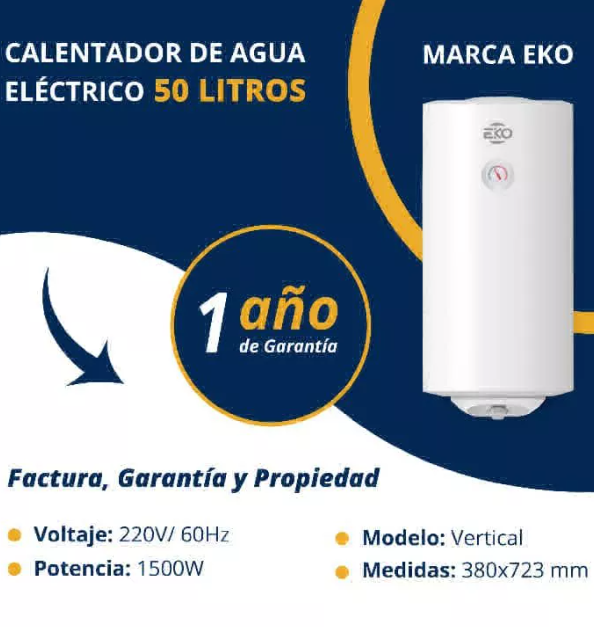 Calentador de agua eléctrico 50 litros