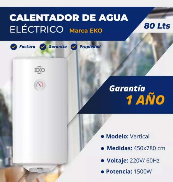 Calentador de agua eléctrico 80 Lts