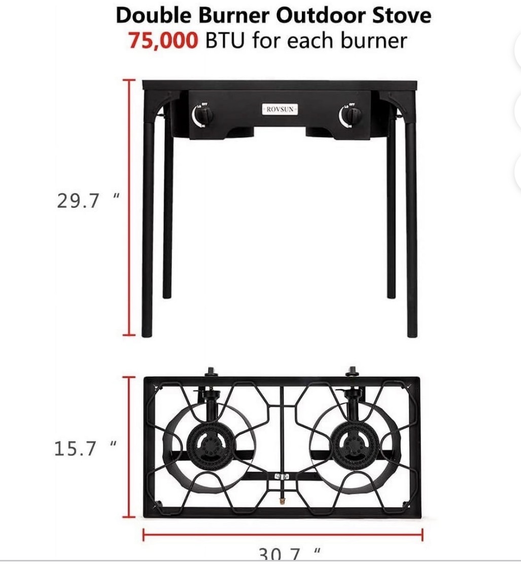 Estufa de Exterior Doble Quemador