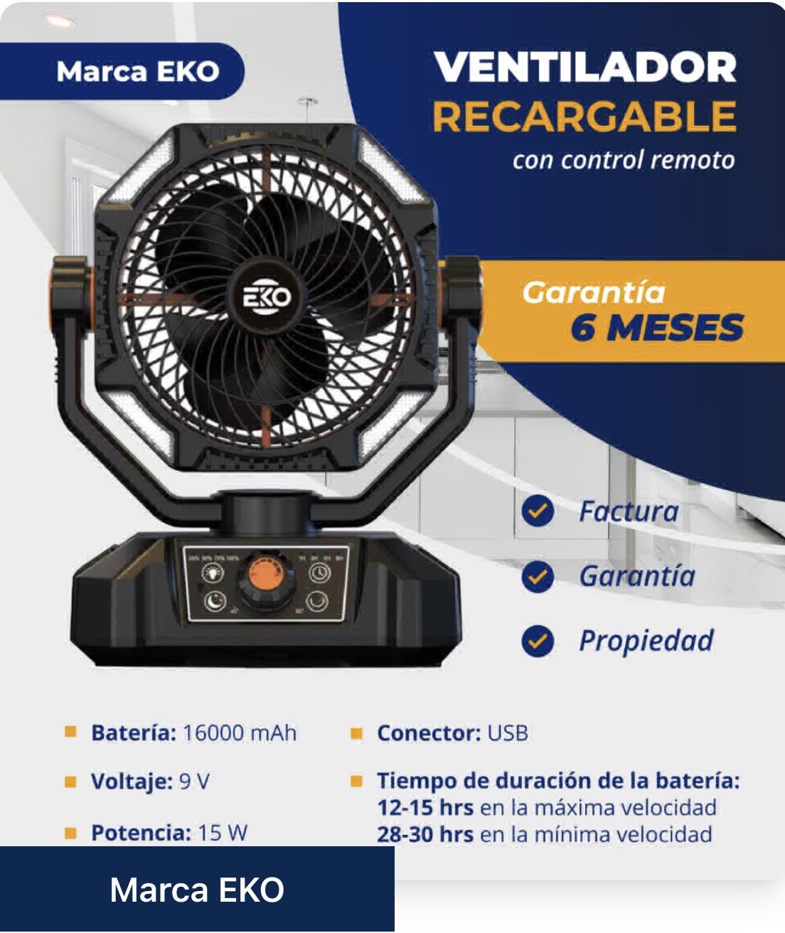 Ventilador Recargable EKO