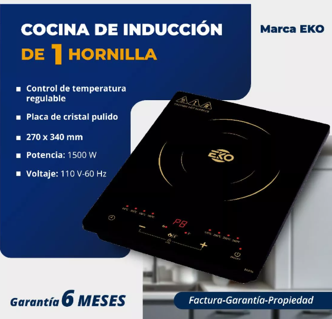 Cocina de inducción de 1 hornilla