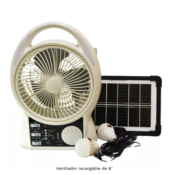 Ventilador recargable de 8 pulgadas
