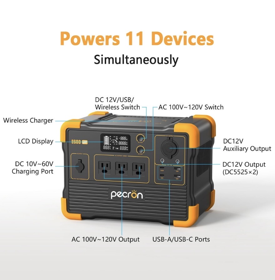 Generador portátil Pecron E600 1200w