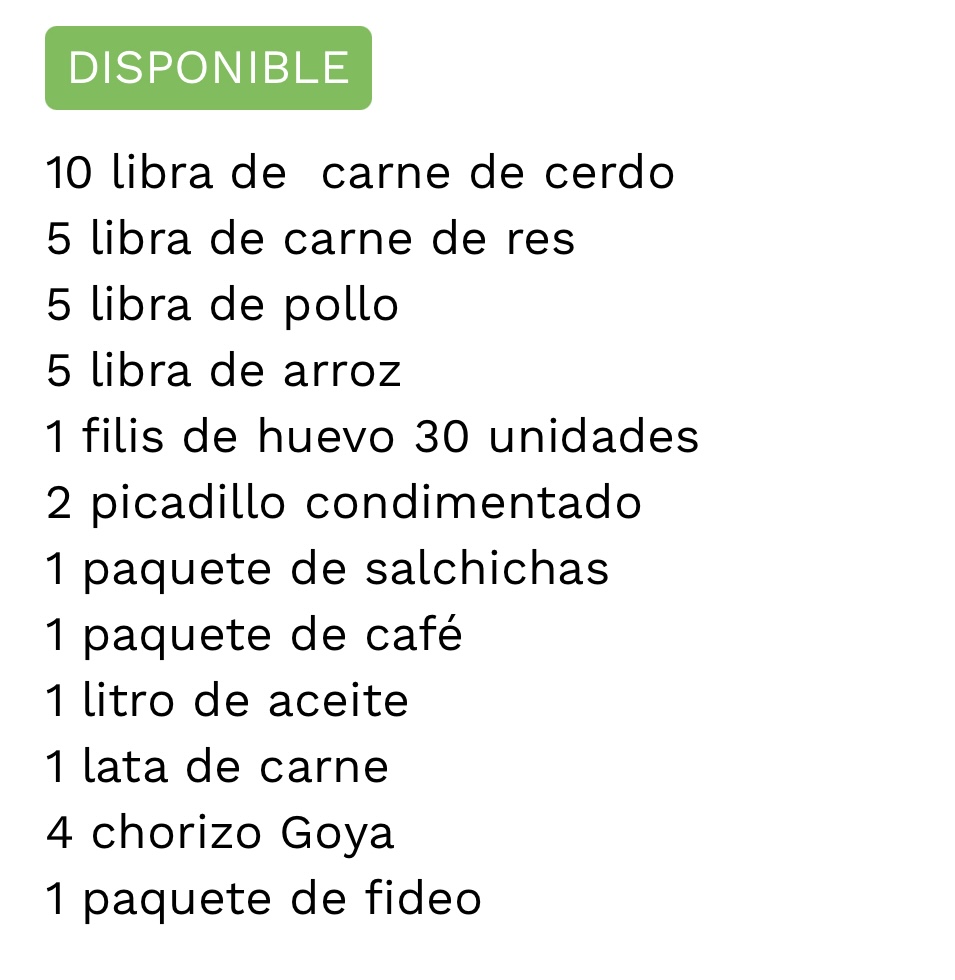 Combo de alimentos básicos