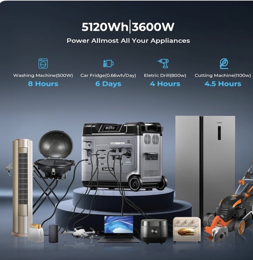 Generador eléctrico portátil 5120Wh