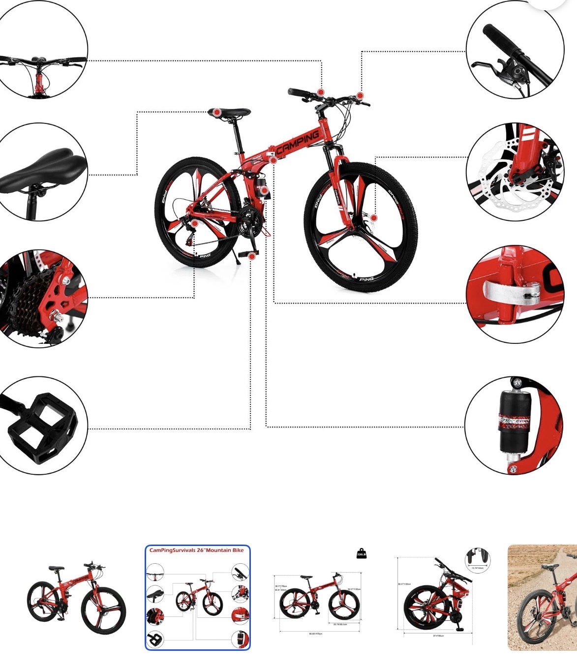 Bicicleta de montaña CAMPING plegable