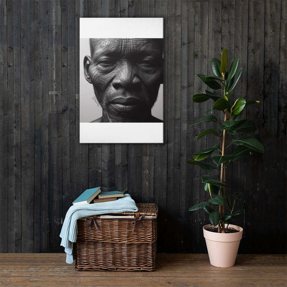 My Face Is a Map of Survival — Canvas Art Print