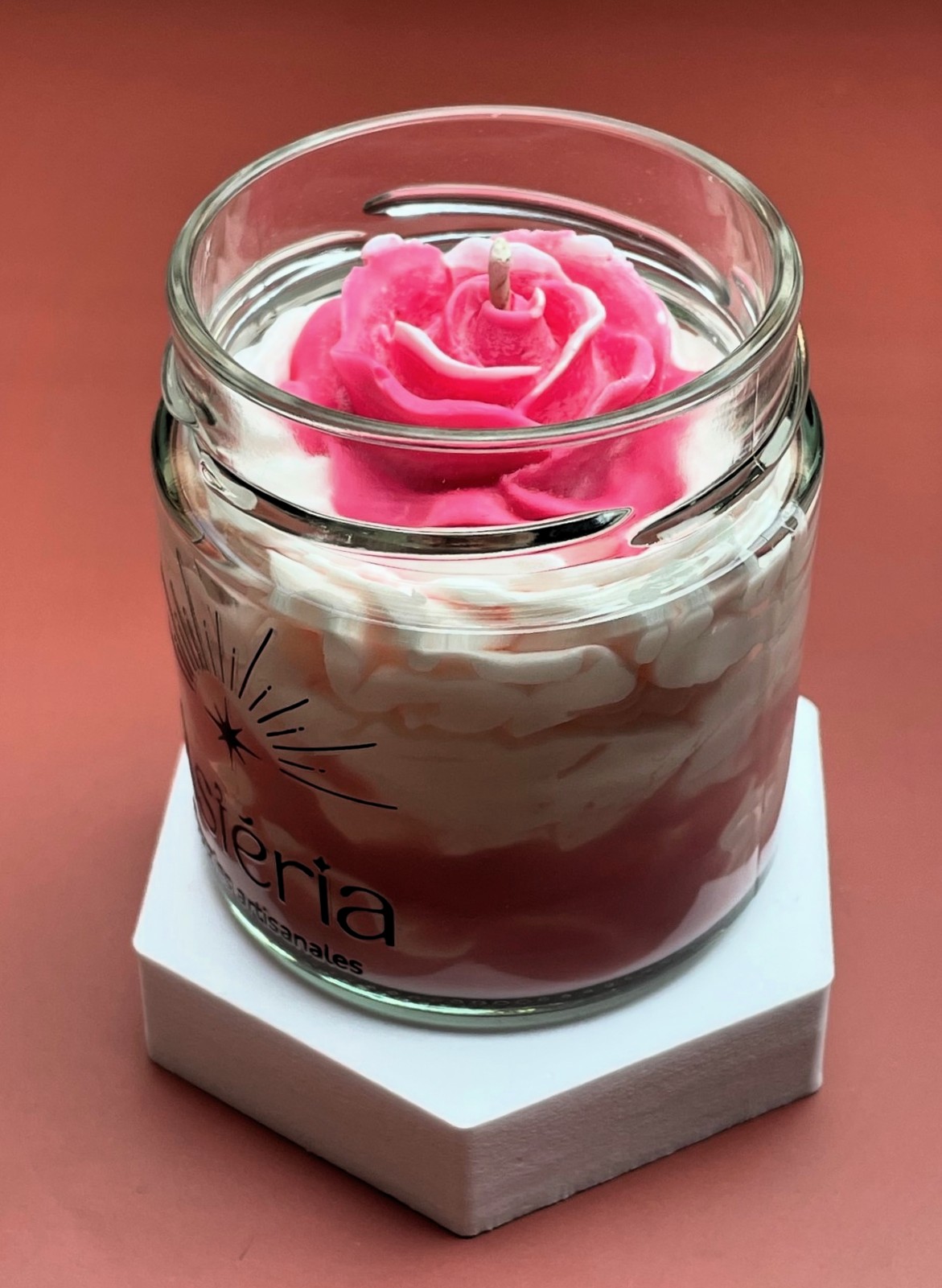 Bougie rose ancienne