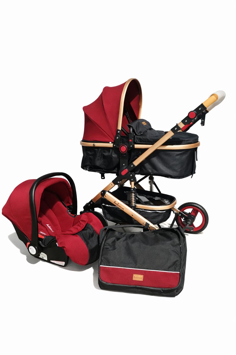 Trio BELECOO – Poussette 3-en-1 Premium | Élégance & Sécurité