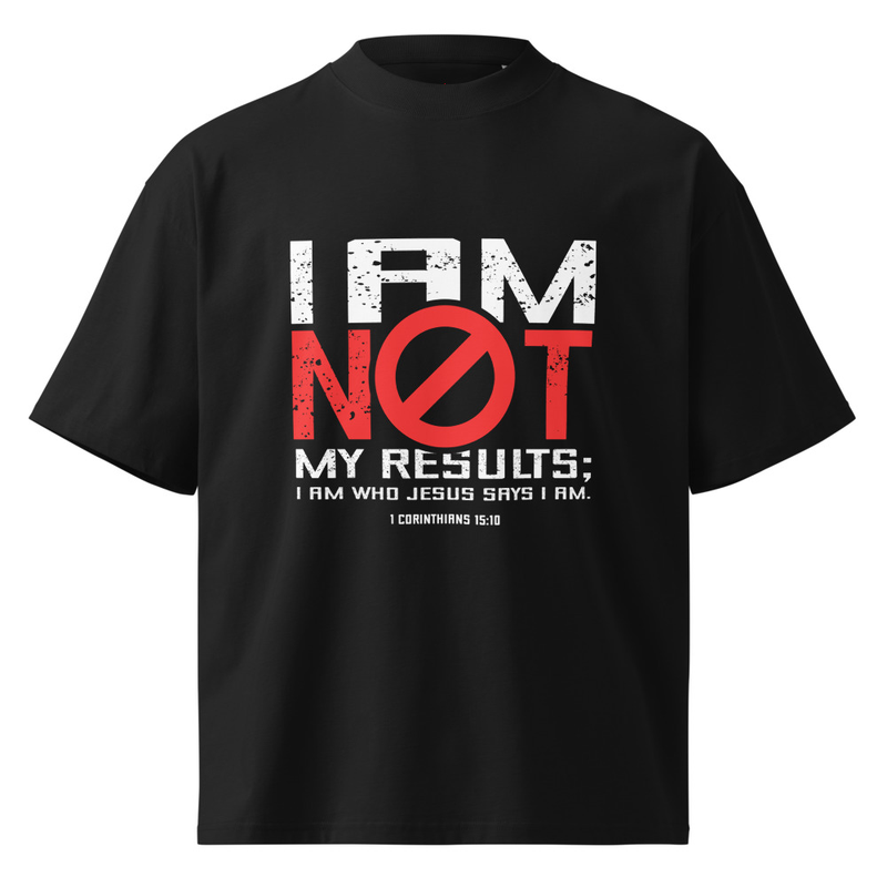 T-Shirt Oversized Unissexo – 1 Coríntios 15:10 | Preta