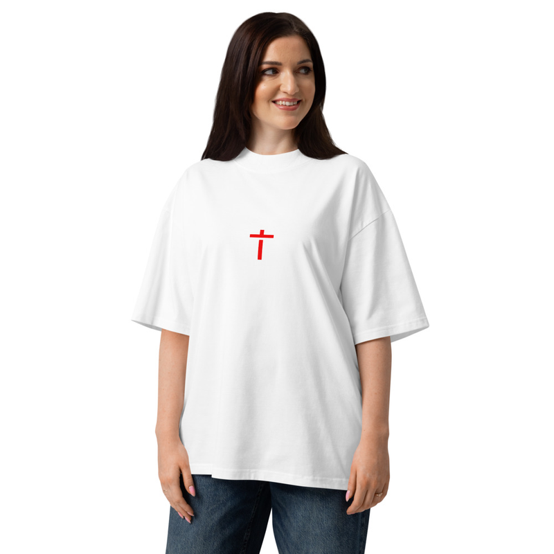 T-Shirt Oversized Unissexo – João 15:13 | Branca