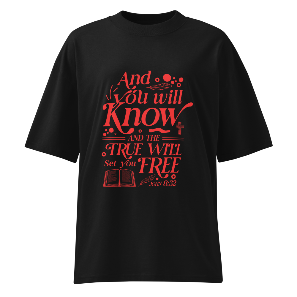 T-Shirt Oversized Unissexo – João 3:16 | Preta