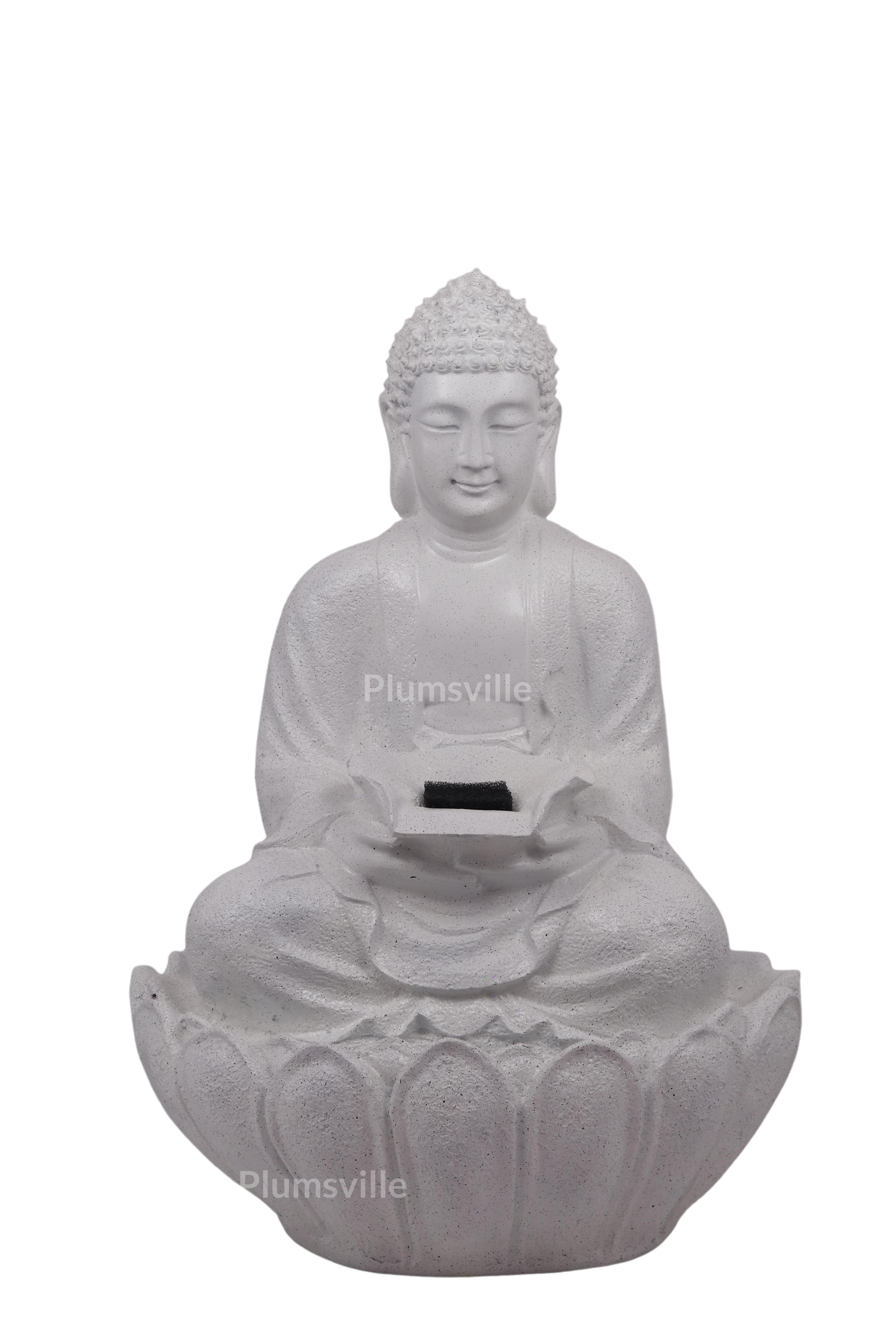 Lotus/Buddha Water Fountain/for Home, Office, Garden White Color Decor Items for Living Room Best Gift for Any Occasion. Vastu Kamal Buddha Water Fountain Lotus Buddha Water Fountain