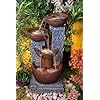4 Stacked Pot Water Fountain for Home, Office, Garden Brown & Grey Color