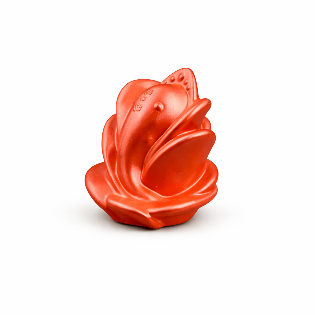 Elegant Red Ganesh Lotus Design Showpiece Polyresin Idol for Gifting & Decor