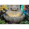Lotus Buddha Water Fountain for Home, Office, Garden Beige Color Large Water Fountain Items for Living Room (Model 14)