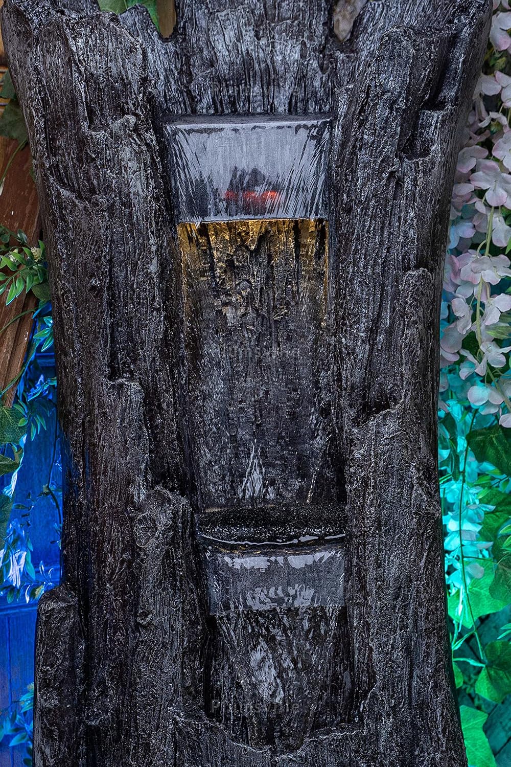 Nature Inspired Carved Tree Water Fountain for Home, Office, Garden Grey Color XLarge