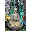 Lotus Buddha Water Fountain for Home, Office, Garden Beige Color Large Water Fountain Items for Living Room (Model 14)