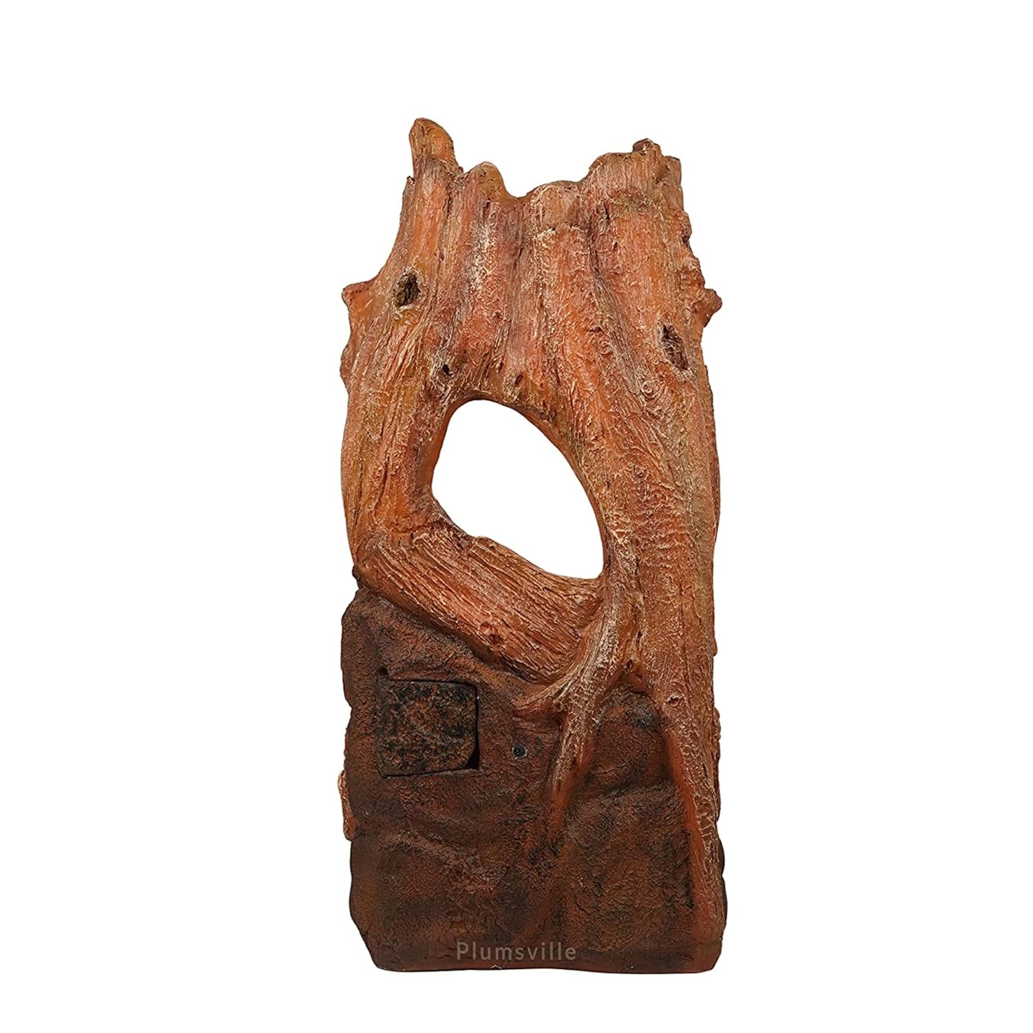 Nature Wooden Fall Water Fountain for Home, Office, Garden Orange Color Indoor Outdoor Home Decor Living Room Garden Bedroom Hall Table Top Decoration Showpiece Gift Items