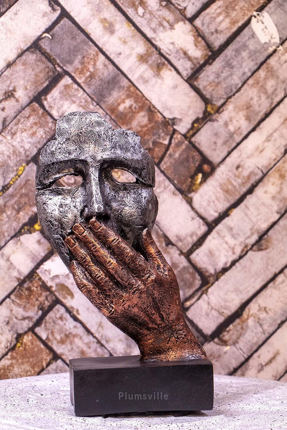 Men Face Showpiece with Hand on his Mouth Showpiece for Home Decor Decorative Items for Room Home Decoration Items Table Decoration showpiece(Set of 3)