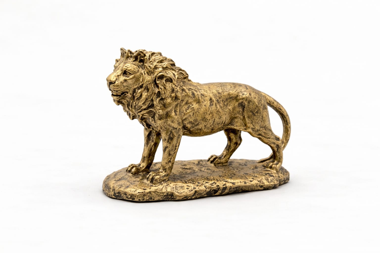  Elegant Lion Sculpture – Polyresin Showpiece with Antique Bronze Finish for Home Décor & Gifting