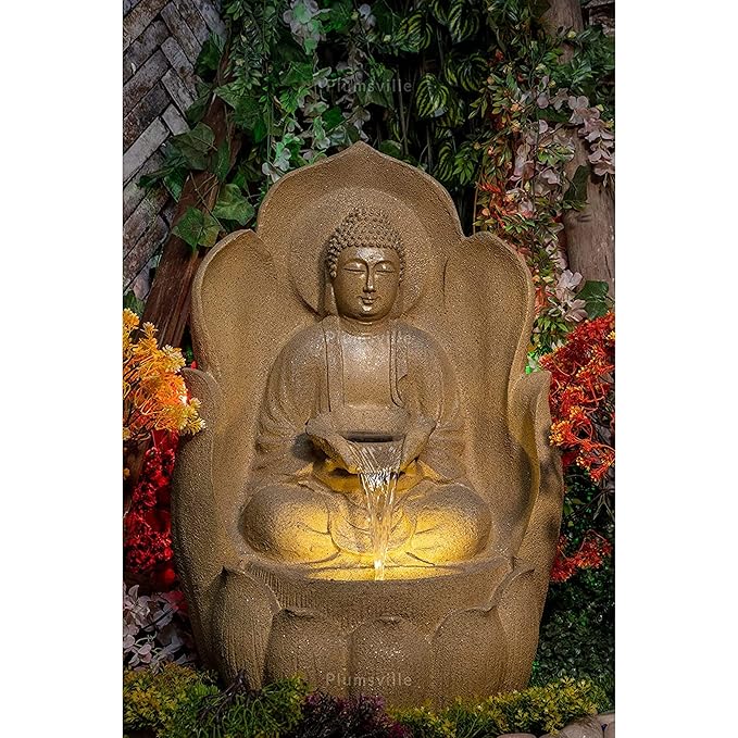 Beige Indoor Fountain Outdoor Fountain with Led Lights for Home Decor and Office Decoration Or Gifting/Anniversary