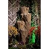 Nature Inspired Carved Tree Western Hemlock Water Fountain for Home, Office, Garden Beige Color XL