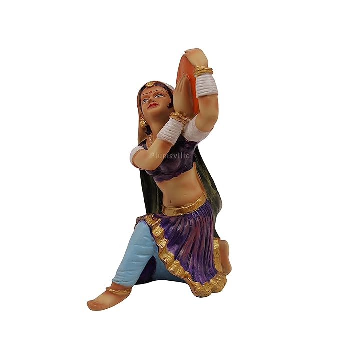 Rajasthani Women Traditional Musical Statue Playing Musical Instrument Idol Figurine Showpiece Decorative Items for Living Room Home Office Table Drawing Room