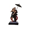 Love Couple Showpiece Statue Sitting on Love Symbol for Home Decor, Engagement and Valentine Day Gift