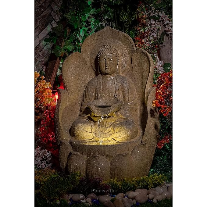 Beige Indoor Fountain Outdoor Fountain with Led Lights for Home Decor and Office Decoration Or Gifting/Anniversary