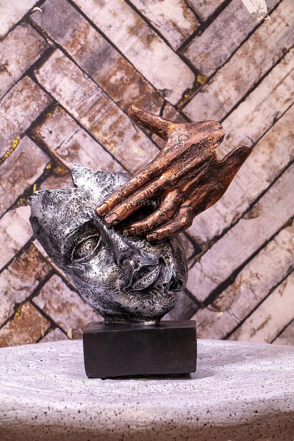 Men Face Showpiece with Hand on his Mouth Showpiece for Home Decor Decorative Items for Room Home Decoration Items Table Decoration showpiece(Set of 3)