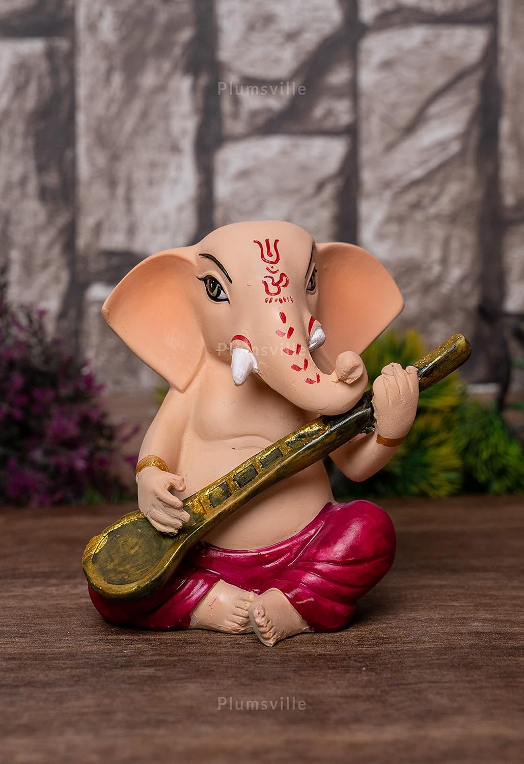 Musical Ganesh Idols Set of 3 Showpiece for Home and Office Decor Hindu Idol God Ganesh Ganpati Decor Sculpture | Decorative Gift (Multicolor) Set of 3