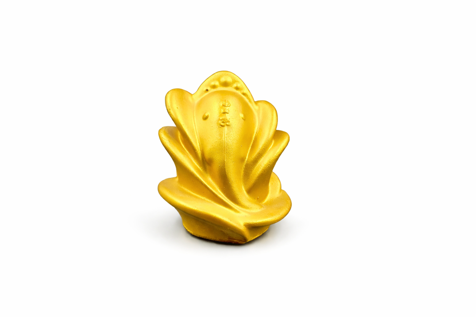 Elegant Golden Ganesh Lotus Design Showpiece Polyresin Idol for Gifting & Decor